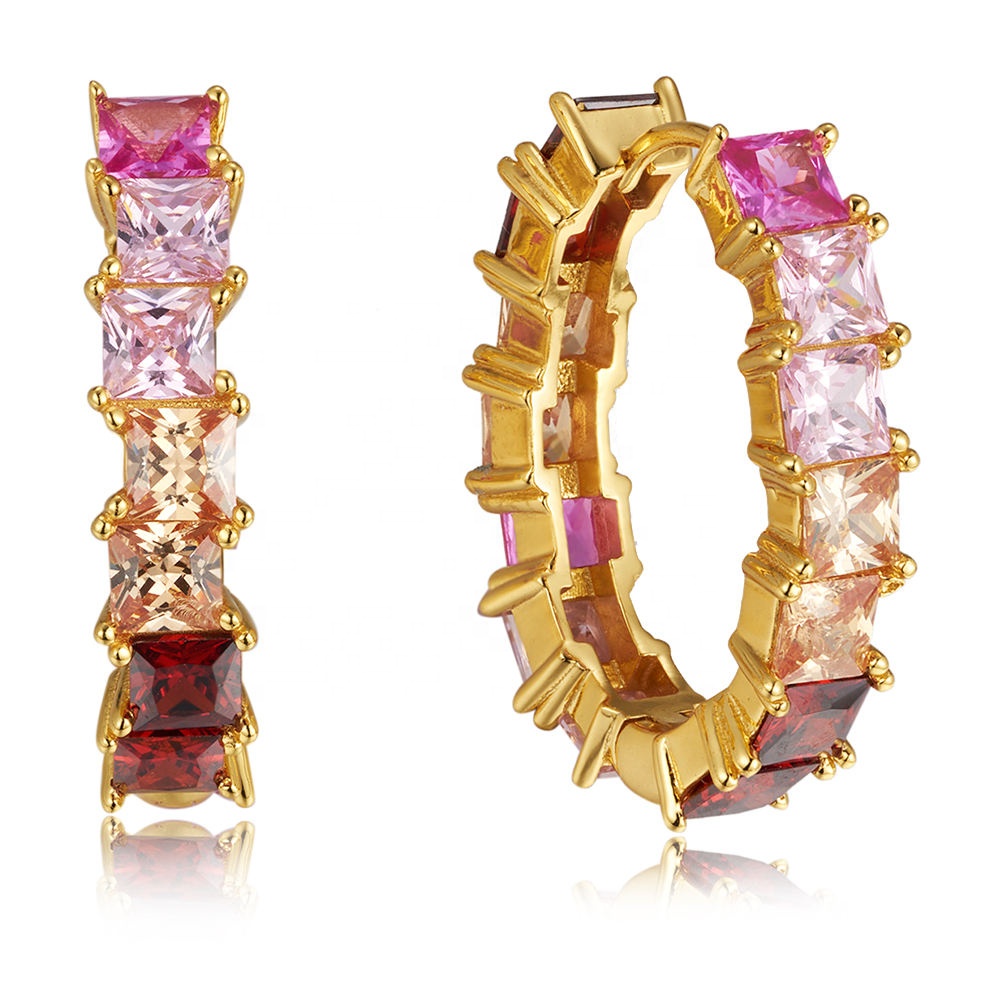 Wholesale Fashion Jewellery Zircon Women Fine Jewelry Stud Sliver Earrings