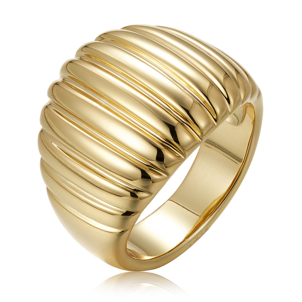 Custom handmade design Fashionable stylish high quality vintage luxury jewelry gold plated printed gemstone brass ring supplier
