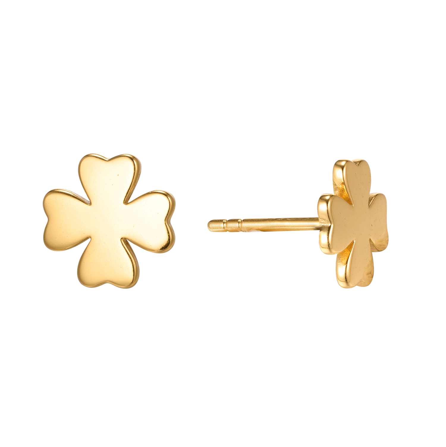 Popular Wholesale 18K Gold Fashion Jewelry Four Leaf Clover Stud Sliver Earring