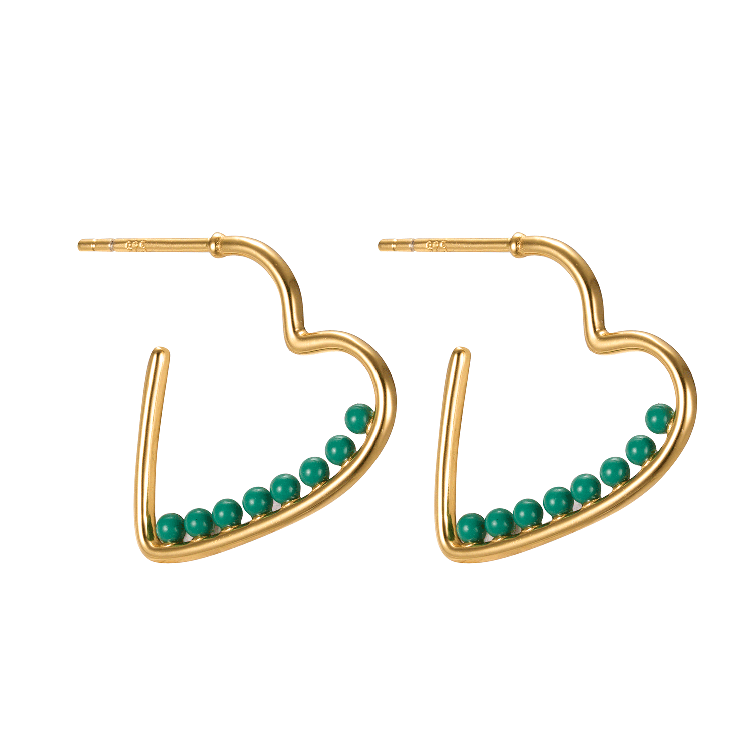 Wholesale Best Seller Heart Synthetic Green Turquoise Vintage Statement Earrings For Women Sliver