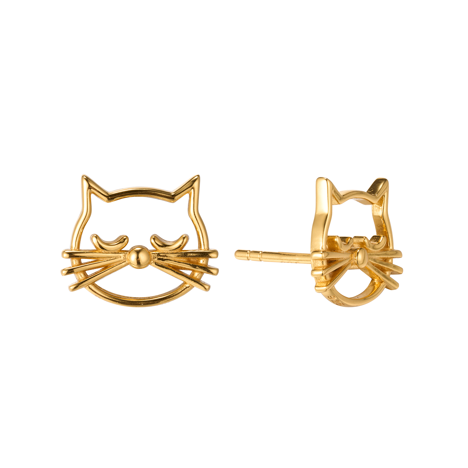 Hot Sale Wholesale Hollow Out Anime 2024 New Sliver Cat Earring With Minimum Order Quantity