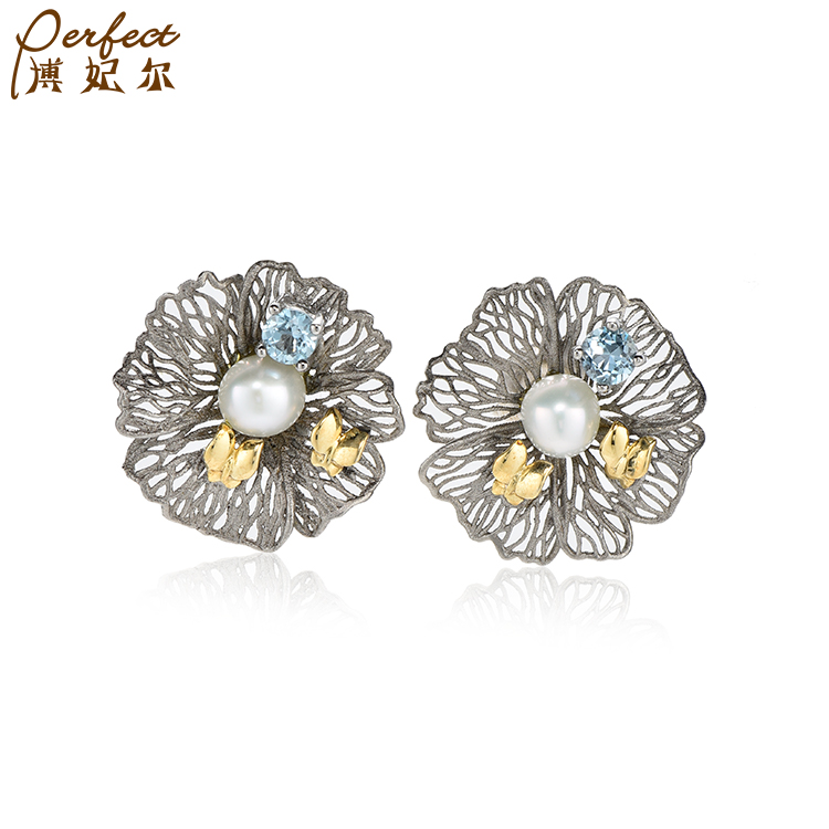 Latest Custom Luxury Top Natural Stone Fine Luxury Women Ring Wedding Jewelry Silver 925 Earrings