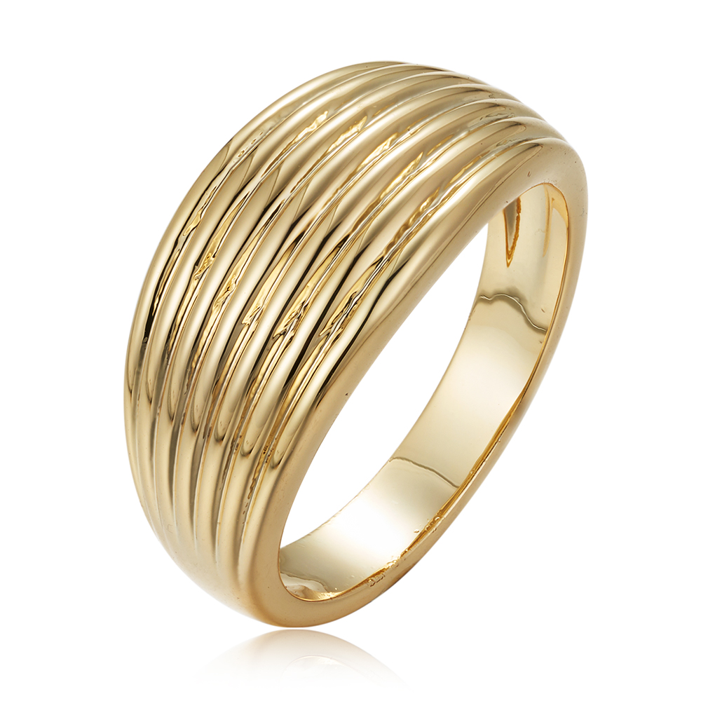 New Design Fashionable Woman Custom Logo Jewelry Ring 12K Gold Print Luxury Brass Ring
