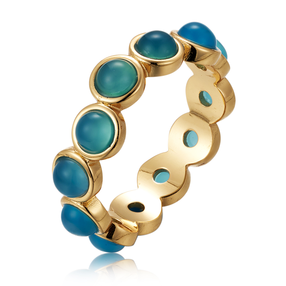 Design Wholesale Custom Logo Manufacturer Jewellery Agate Design Brass Ring