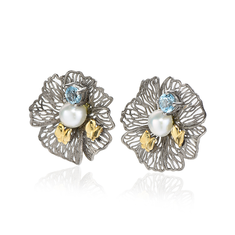 Latest Custom Luxury Top Natural Stone Fine Luxury Women Ring Wedding Jewelry Silver 925 Earrings