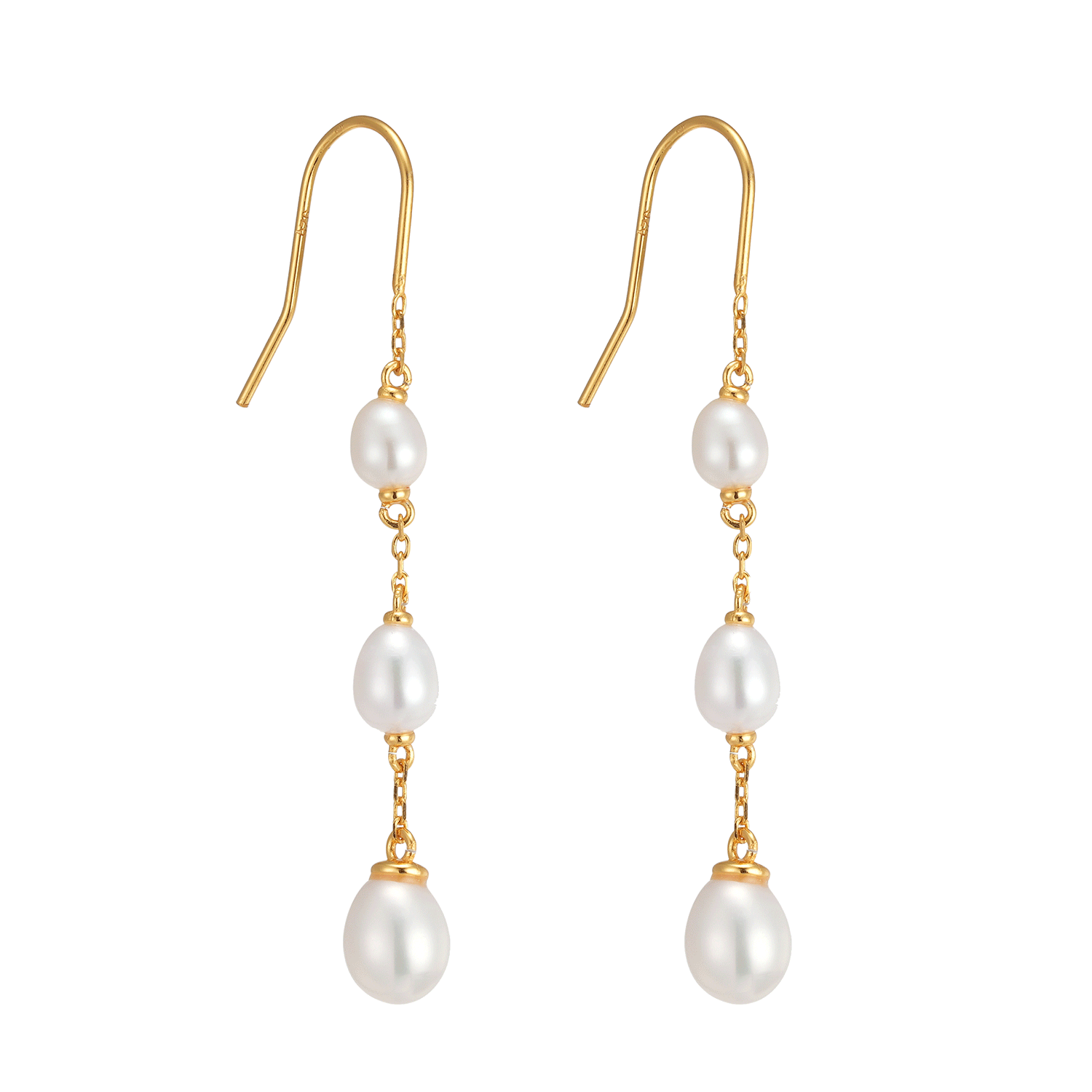 Wholesale Of New Products Vintage White Freshwater Pearl Fashion Tassel Pearl Sliver Earrings