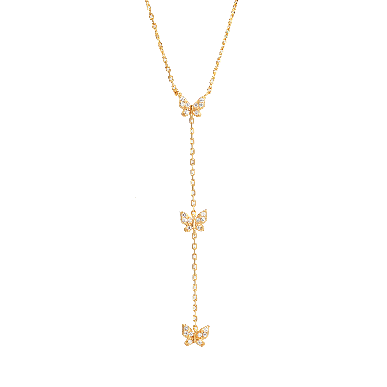 New Innovation Korean 925 Silver Dainty Womens Fashion Zircon Butterfly Necklace