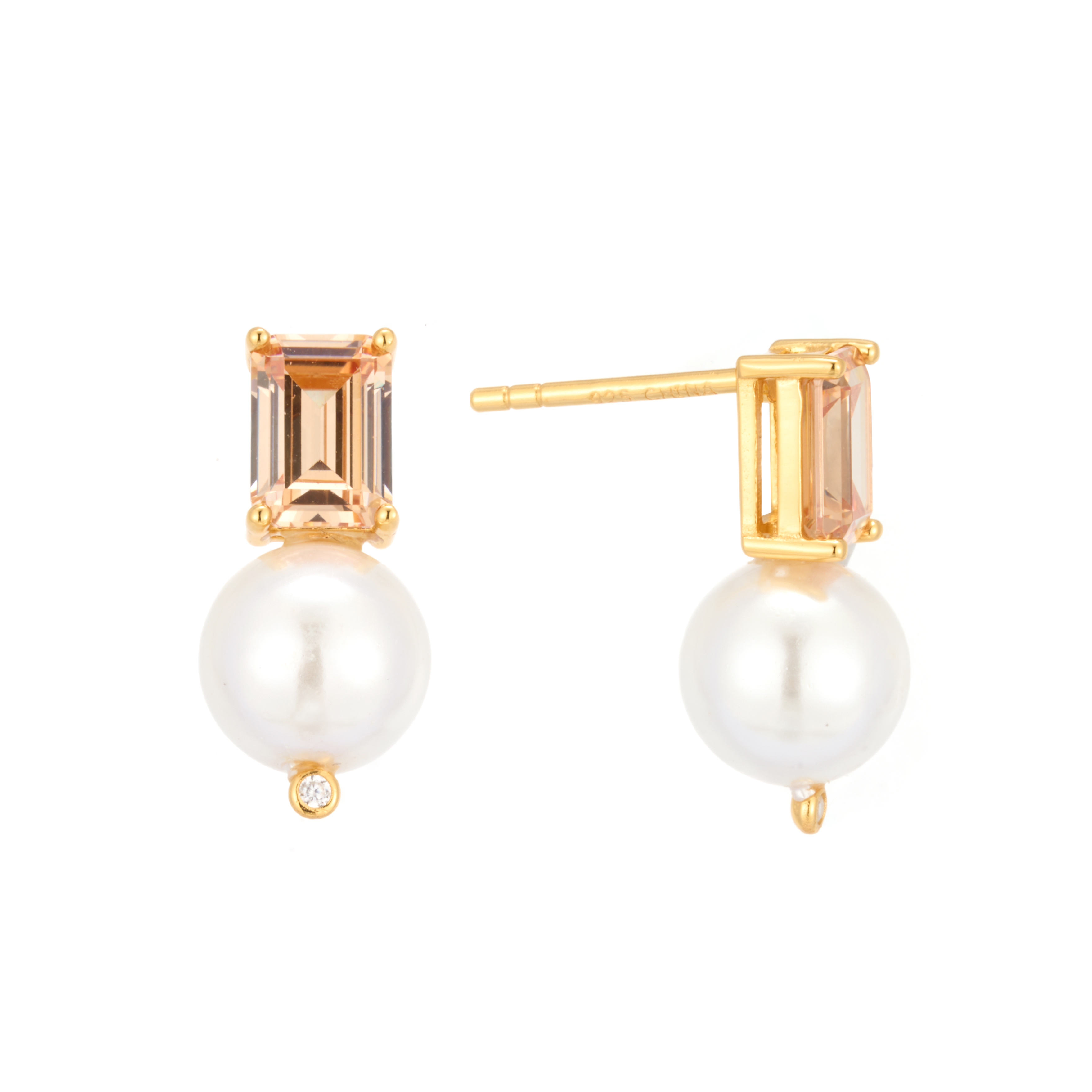 Practical Hot Sale Champagne Zircon White Shell Pearl Classic Vintage Fashion Jewelry Stud New 2023 925 Silver Earrings