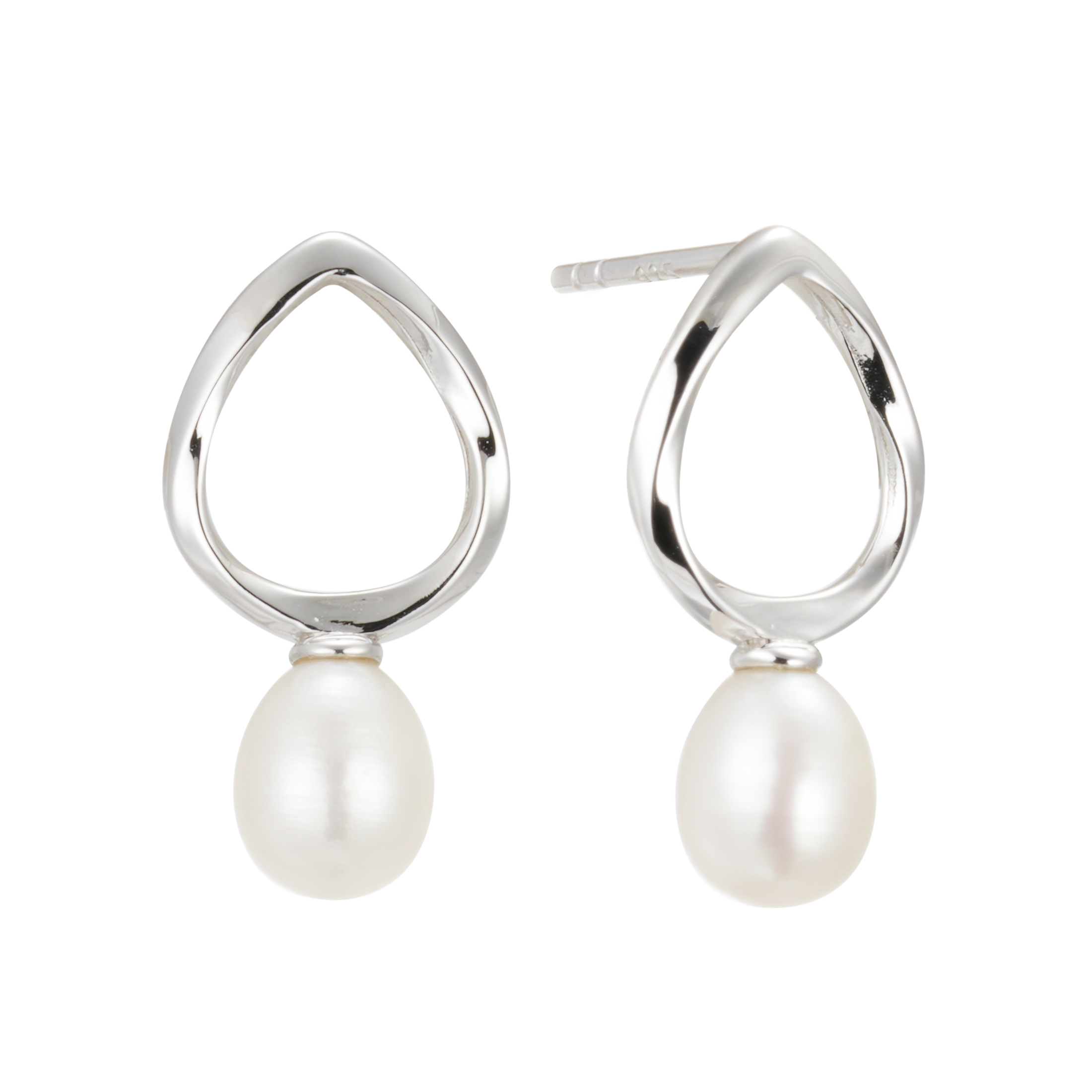 Wholesale Popular Luxury Modern Sliver Drop Big Pearl Earrings With Good Goods