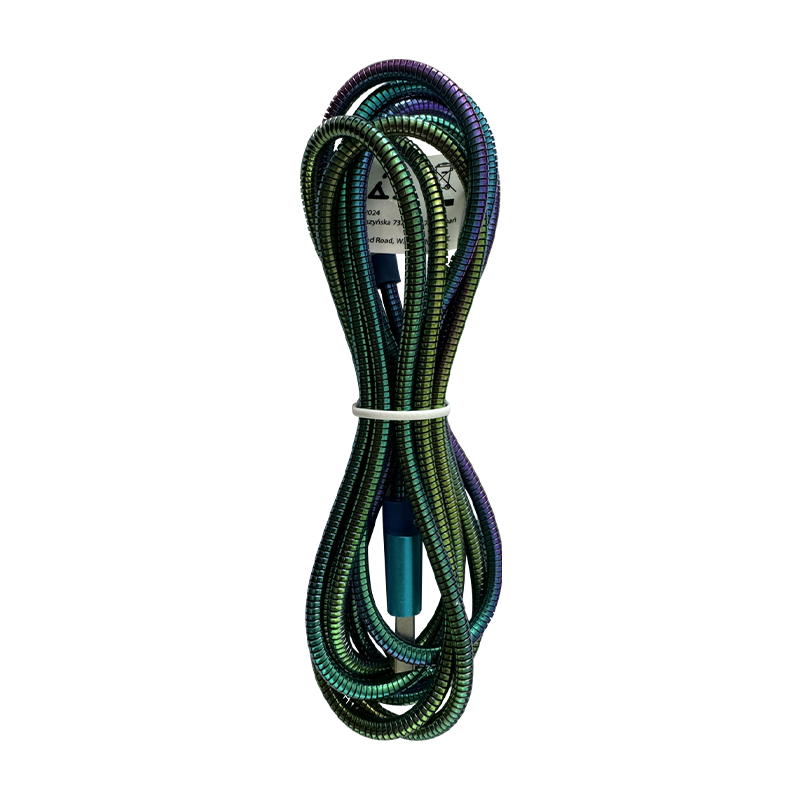 Dye spring hose fast charging data cable 2 meters (compatible with Apple and Android devices)