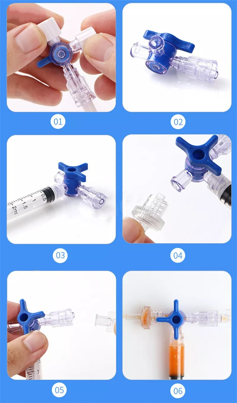 Medical disposable syringe 3-way valve