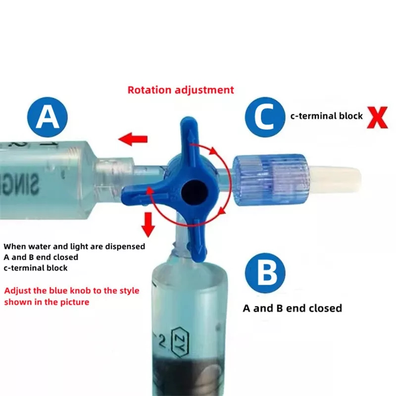 Medical disposable syringe 3-way valve