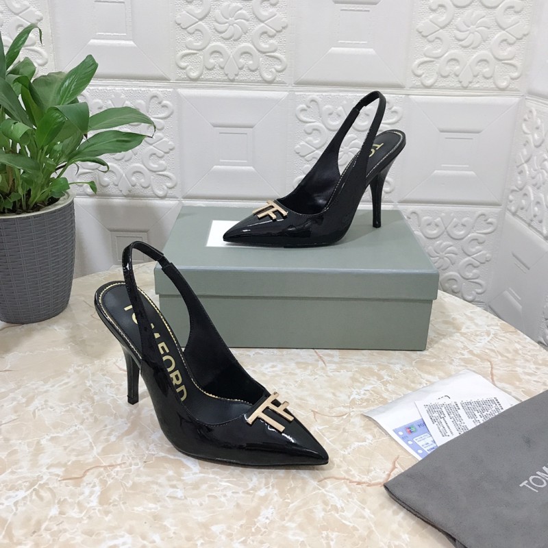 𝐓𝐎𝐌𝐅𝐎𝐑𝐃|𝟐𝟎𝟐𝟑𝐒𝐒/𝐧𝐞𝐰 TOM high heeled bag toe sandals Original black leather outsole