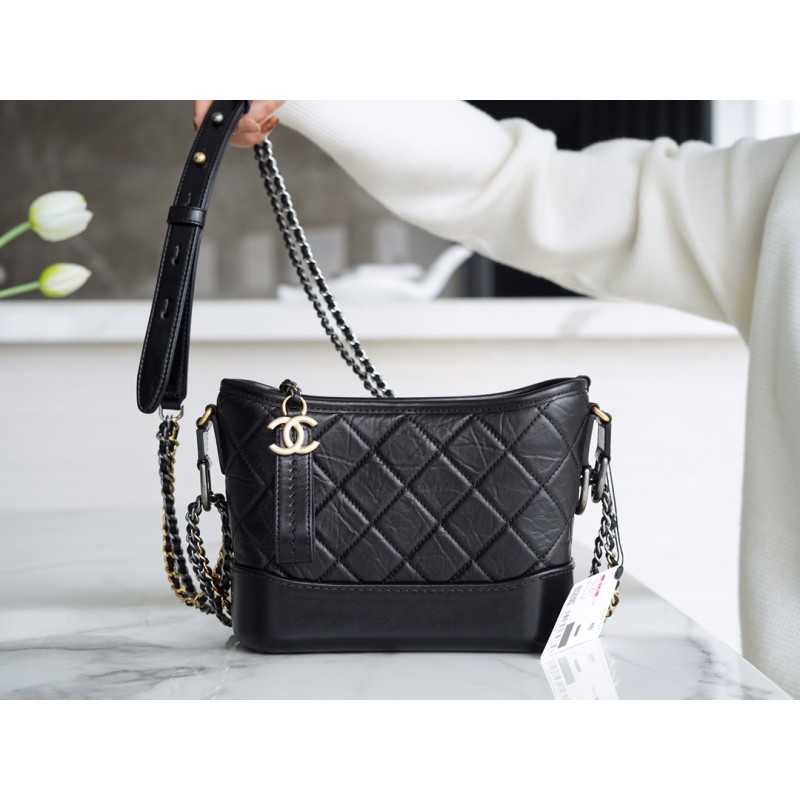 𝗖𝗵𝗮𝗻𝗲𝗹 𝗚𝗮𝗯𝗿𝗶𝗲𝗹𝗲❥ classic stray bag Italy 🇮🇹 "Montebello" original cowhide:Small Black