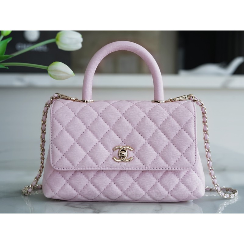 CHANEL 𝑪𝒐𝑪𝒐 𝒉𝒂𝒏𝒅𝒍 𝒆 New Cowhide Handle Small Cherry Blossom Powder