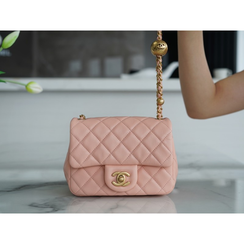 πππππ‘πβ¦ Metal Ball Fatty Fang Genuine Leather Coral Pink