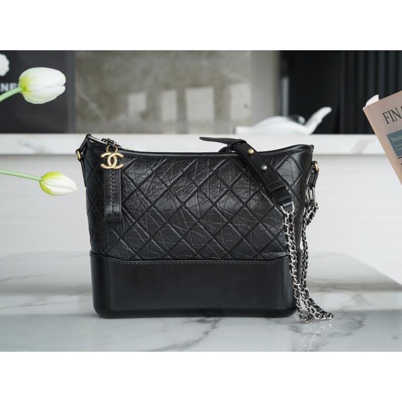 𝗖𝗵𝗮𝗻𝗲𝗹 𝗚𝗮𝗯𝗿𝗶𝗲𝗹𝗲❥ classic stray bag Italy 🇮🇹 "Montebello" original cowhide:Medium Black