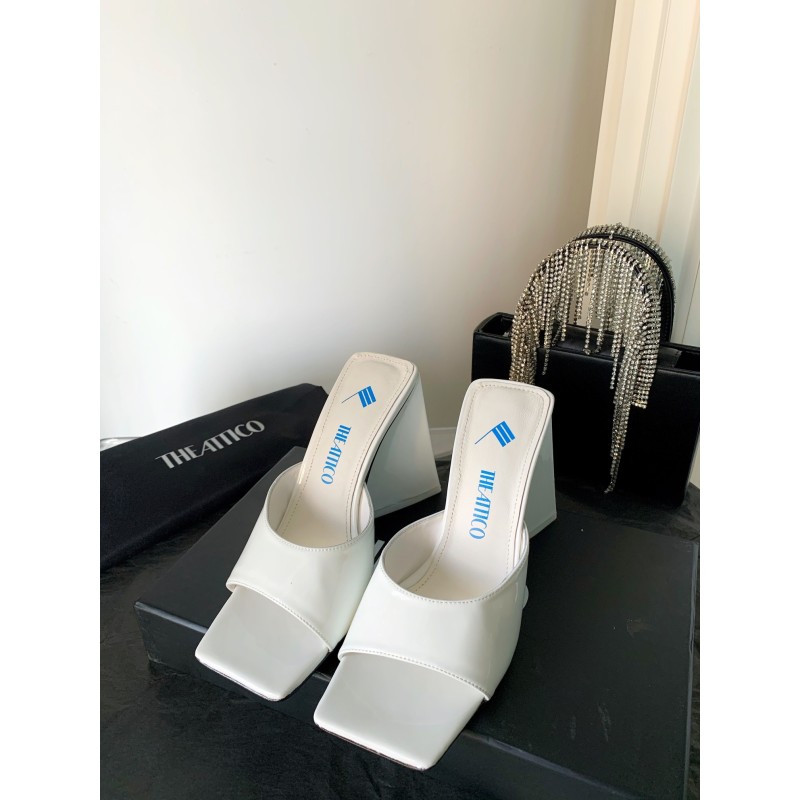 THE ATTICO | 𝟐𝟎𝟐𝟏/𝐒𝐒 𝐧𝐞𝐰 The attico triangle heel sandals lined with sheepskin leather genuine leather outsole