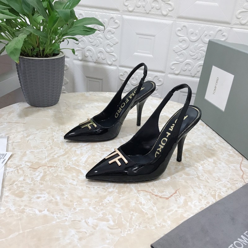 𝐓𝐎𝐌𝐅𝐎𝐑𝐃|𝟐𝟎𝟐𝟑𝐒𝐒/𝐧𝐞𝐰 TOM high heeled bag toe sandals Original black leather outsole