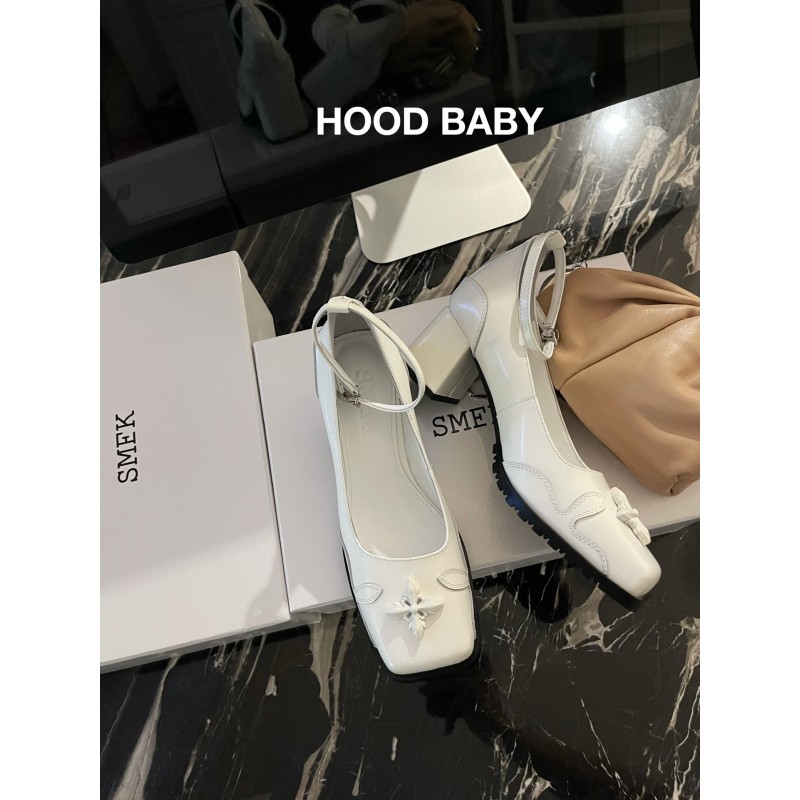 𝐒𝐌𝐅𝐊 |𝟐𝟎𝟐𝟐/𝐒𝐒 𝐧𝐞𝐰 SMFK New SM Cross Flower Series Chunky Heel Mary Jane Square Toe Sandals