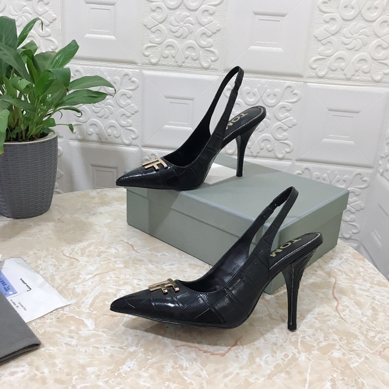𝐓𝐎𝐌𝐅𝐎𝐑𝐃|𝟐𝟎𝟐𝟑𝐒𝐒/𝐧𝐞𝐰 TOM high heeled bag toe sandals Original black leather outsole