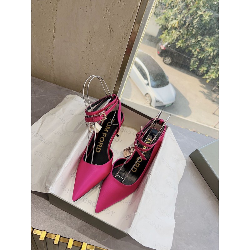 𝐓𝐎𝐌𝐅𝐎𝐑𝐃|𝟐𝟎𝟐𝟑𝐒𝐒/𝐧𝐞𝐰 Dolce & Ga women's jeweled buckle jacquard raglan heels