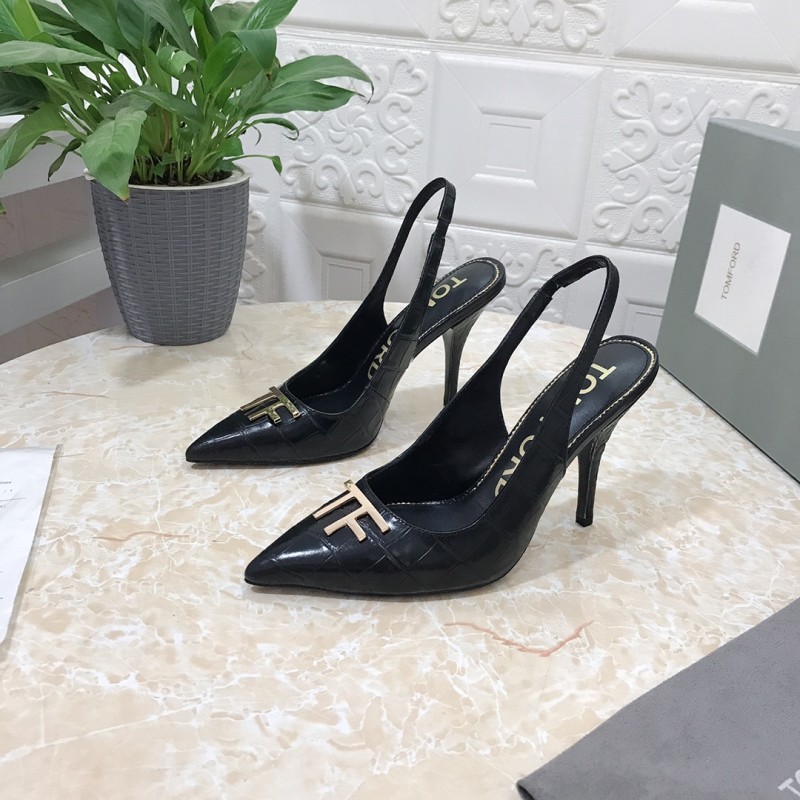 𝐓𝐎𝐌𝐅𝐎𝐑𝐃|𝟐𝟎𝟐𝟑𝐒𝐒/𝐧𝐞𝐰 TOM high heeled bag toe sandals Original black leather outsole