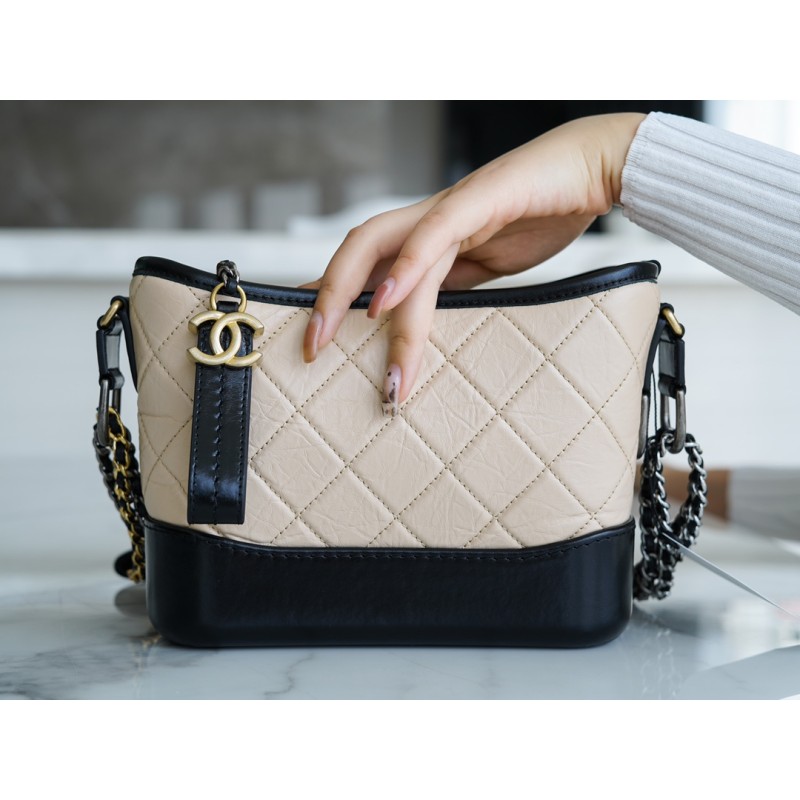 𝗖𝗵𝗮𝗻𝗲𝗹𝗚𝗮𝗯𝗿𝗶𝗲𝗹𝗲❥⼵ Classic Stray Bag Italy 🇮🇹 Montebello original cowhide: small apricot black