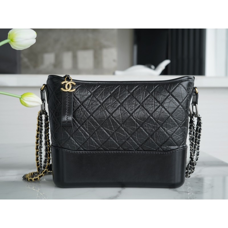 𝗖𝗵𝗮𝗻𝗲𝗹 𝗚𝗮𝗯𝗿𝗶𝗲𝗹𝗲❥ classic stray bag Italy 🇮🇹 "Montebello" original cowhide:Medium Black