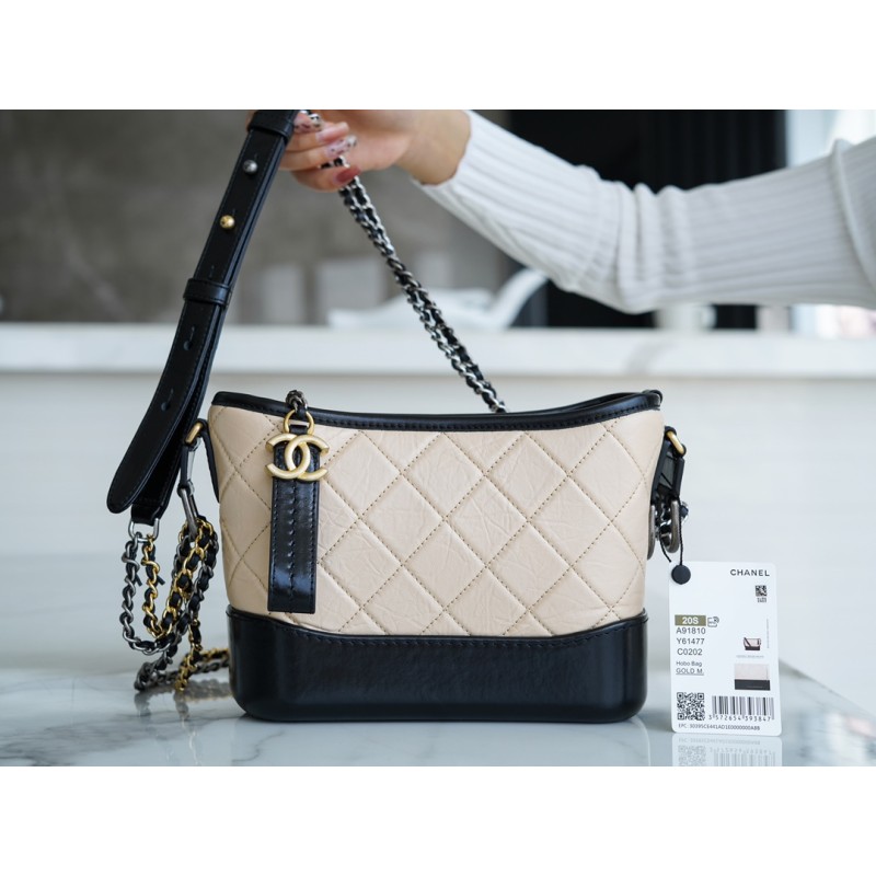 𝗖𝗵𝗮𝗻𝗲𝗹𝗚𝗮𝗯𝗿𝗶𝗲𝗹𝗲❥⼵ Classic Stray Bag Italy 🇮🇹 Montebello original cowhide: small apricot black