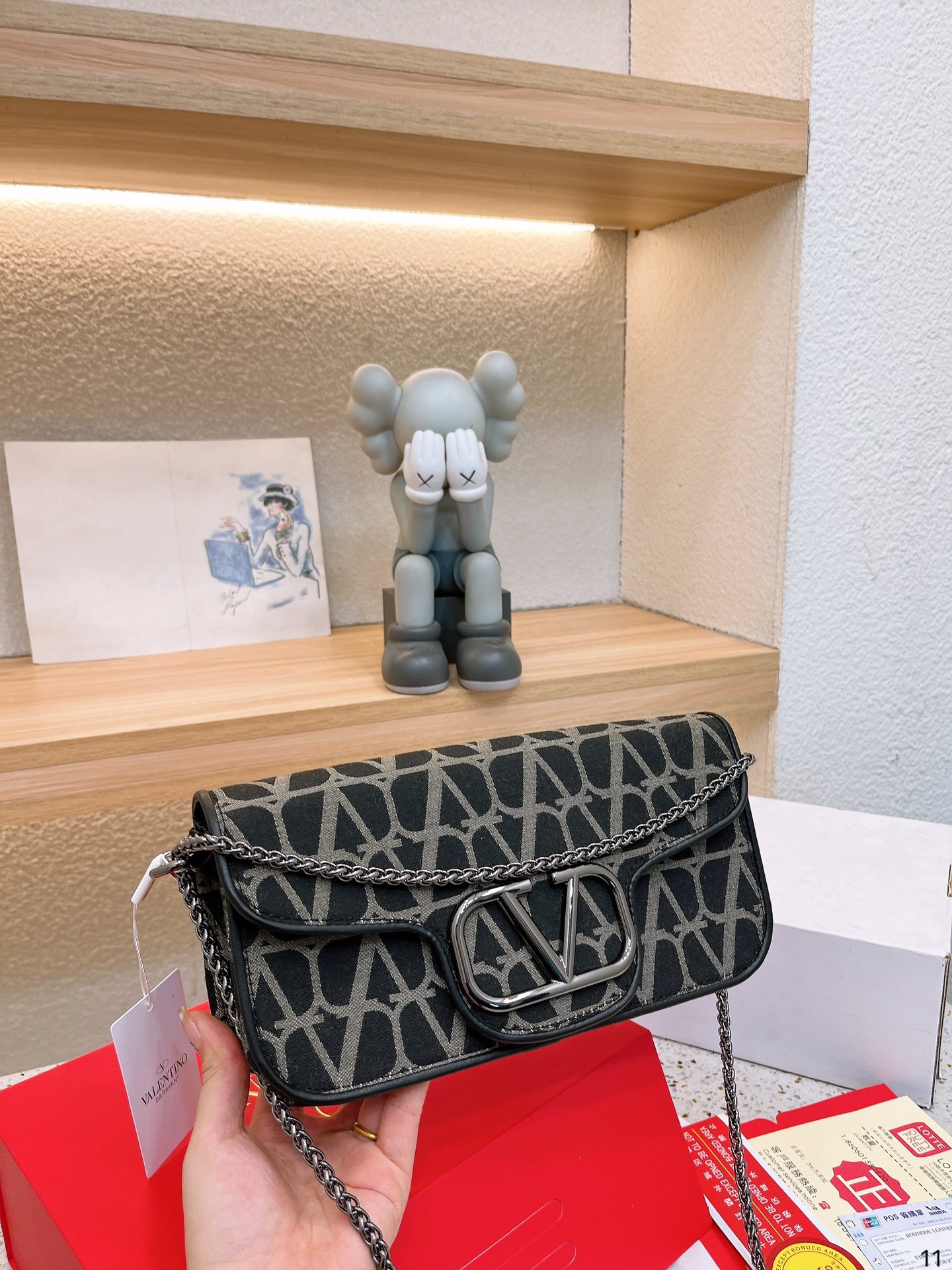 Vanity of calf of Loc of lady of slave of day of Hua Lun of 81920086230 canvas VALENTINO is portable inclined cross a bag brand-new RockstudAlcove deserves to act the role of series to indicate modelling of avant-courier of sexual sex VlogoSignature