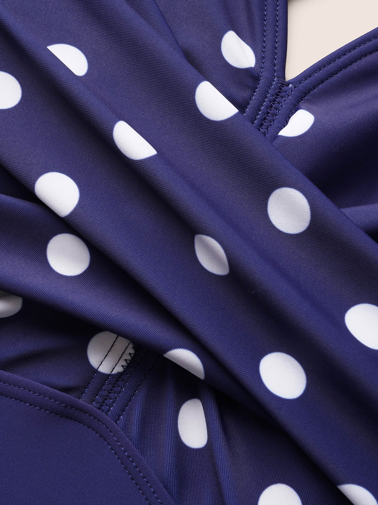 Polka Dot Patchwork Split Side Swim Dress