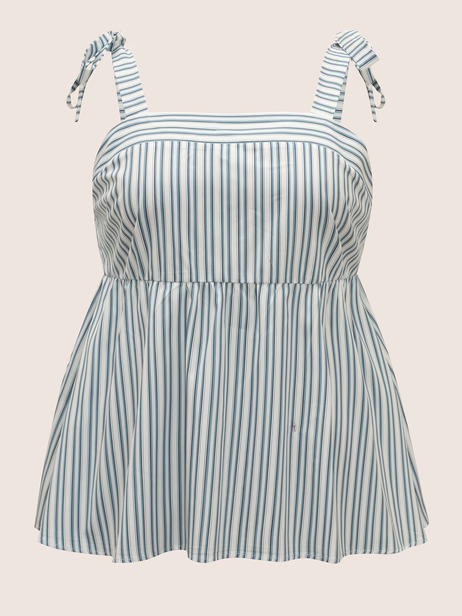 Square Neck Striped Tie Knot Cami Top