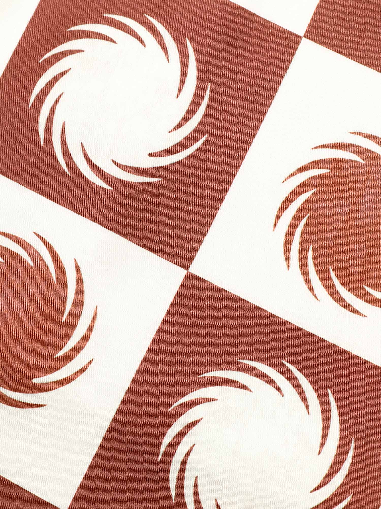 Sun Print Overlap Collar Elastic Waist Dress