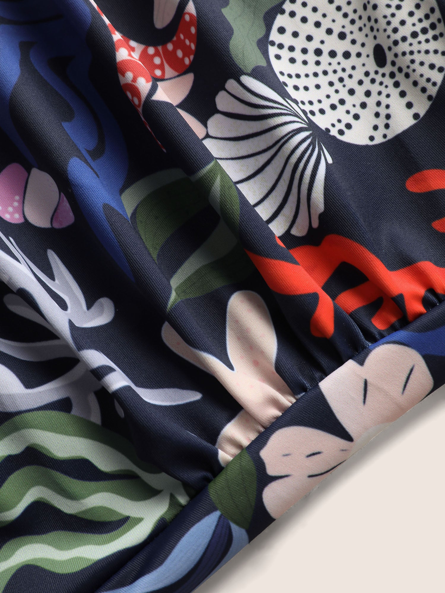 Marine Elements Drawstring Gathered One Piece Swimsuit