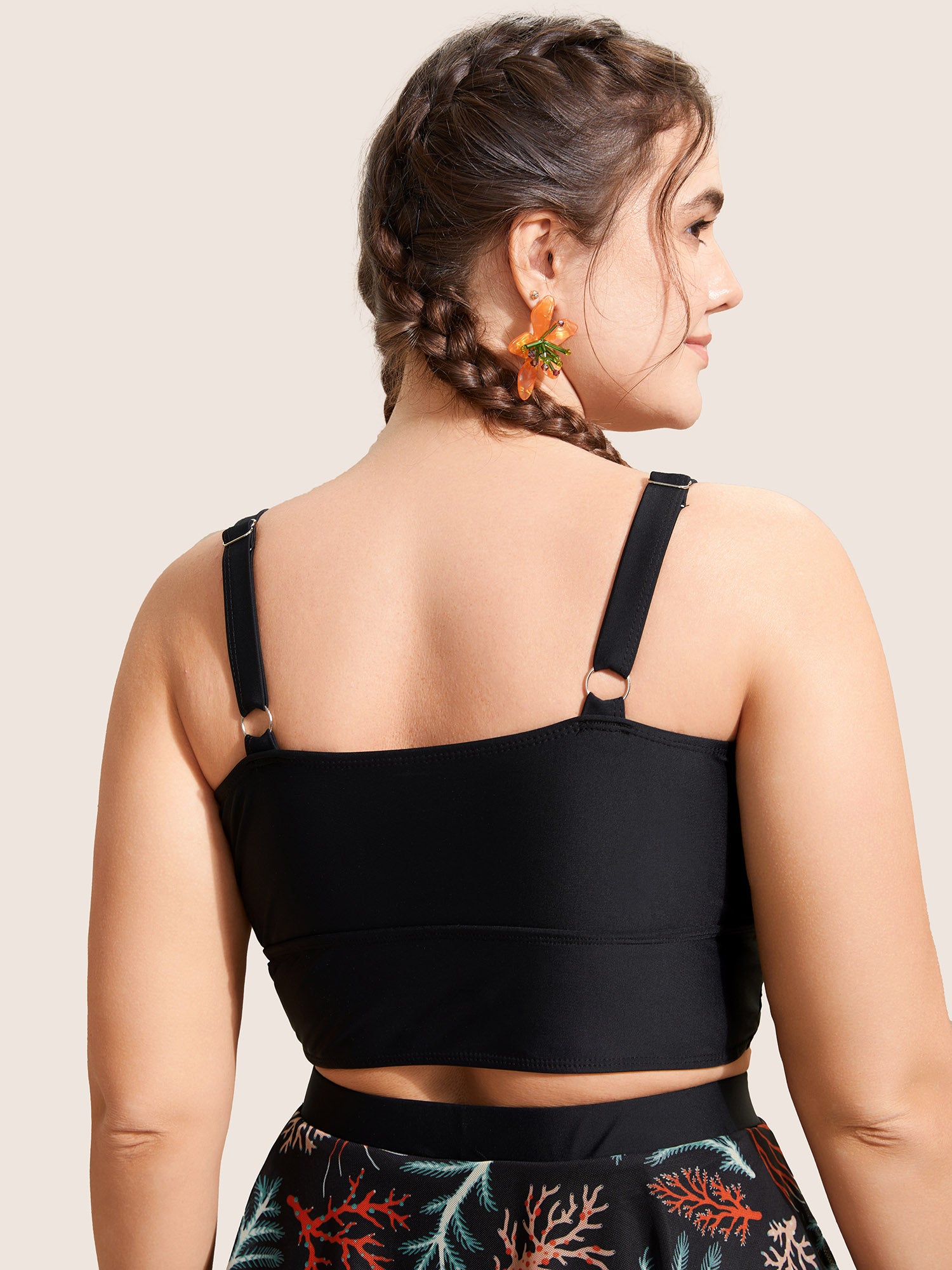 Marine Elements Patchwork Twist Swim Top