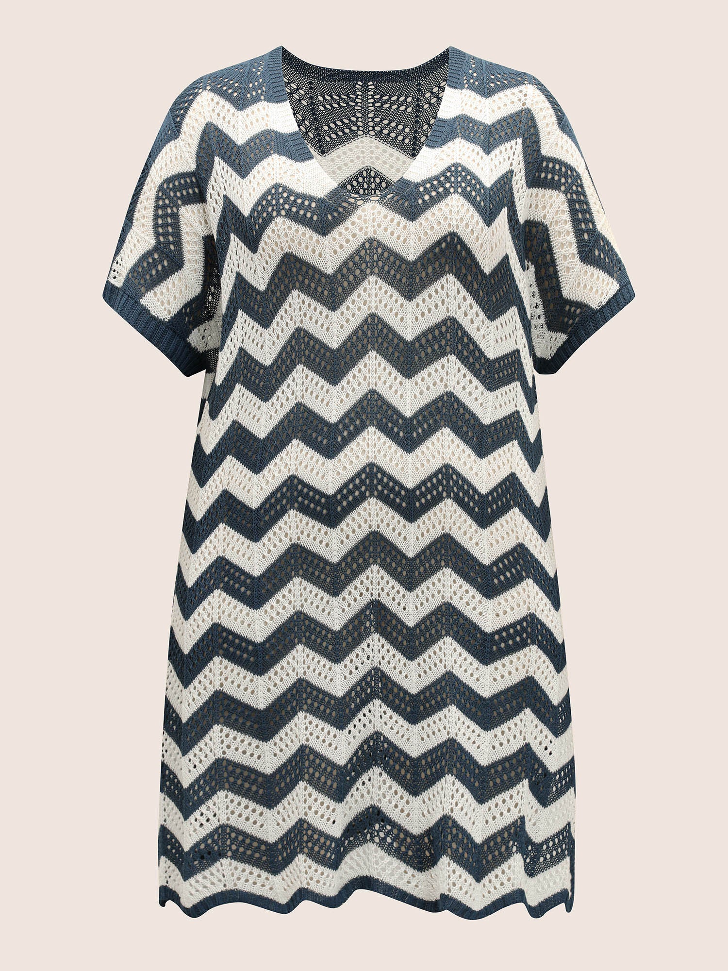 Geometric Slit Hem Cut Out Swim Cover Up