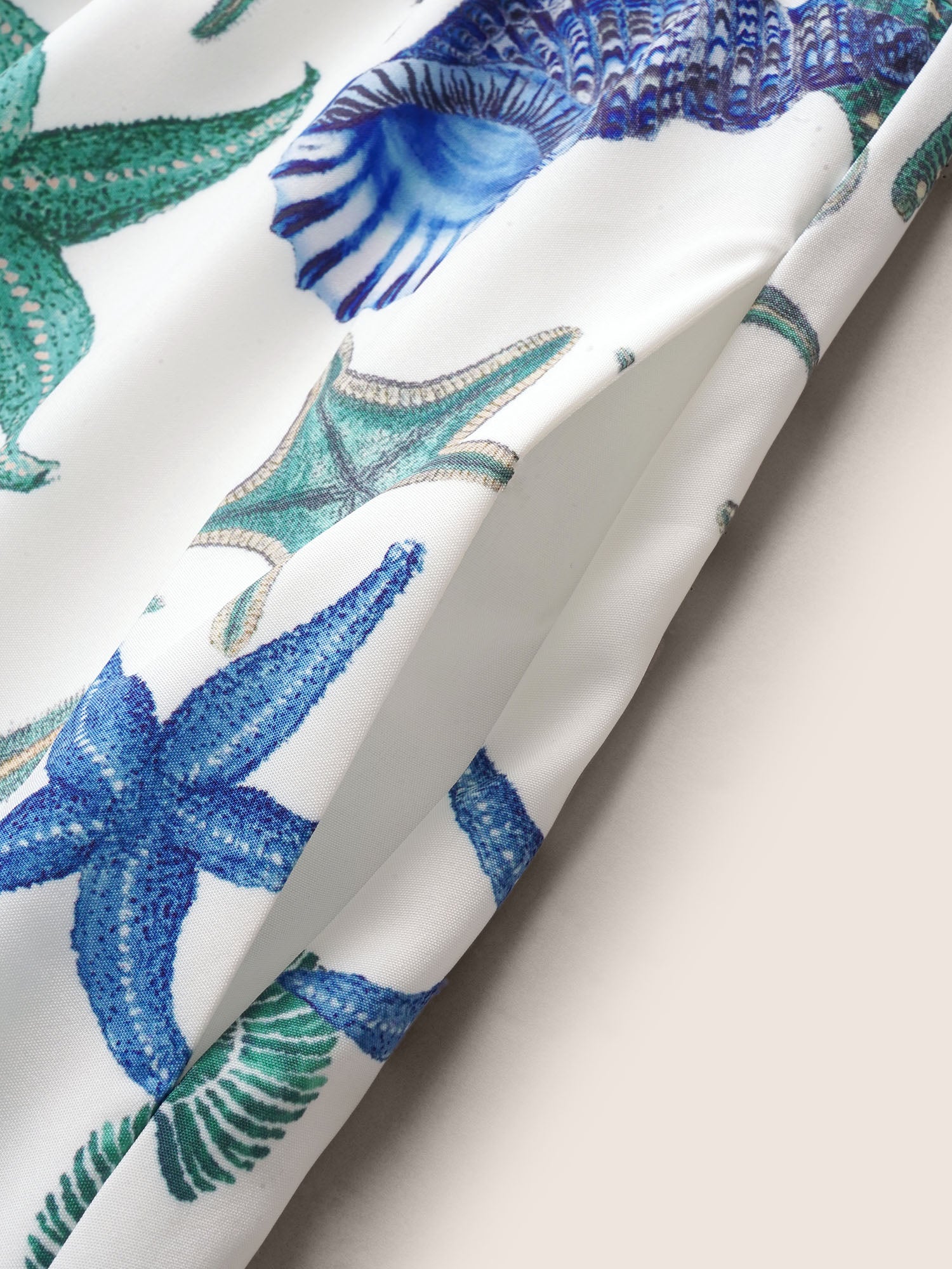 Heart Neckline Marine Elements Gathered Dress