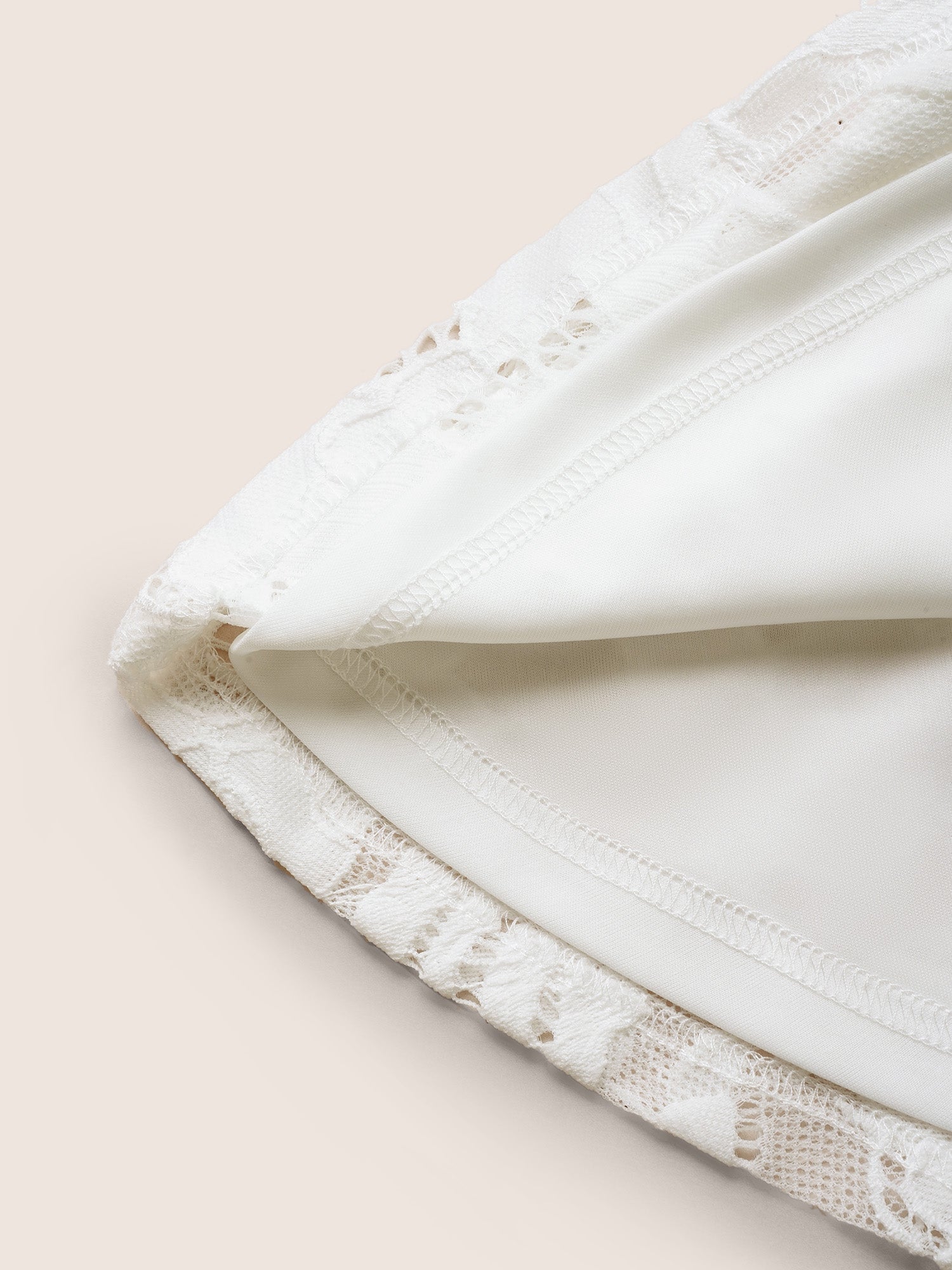 Square Neck Floral Lace Panel T-shirt