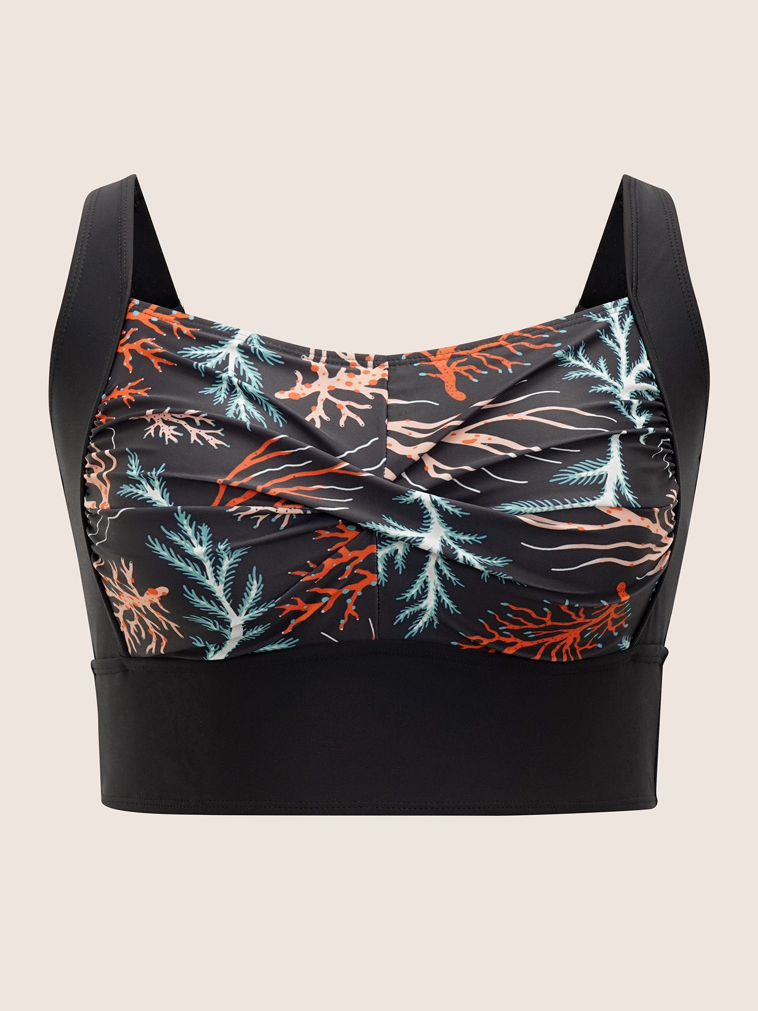 Marine Elements Patchwork Twist Swim Top