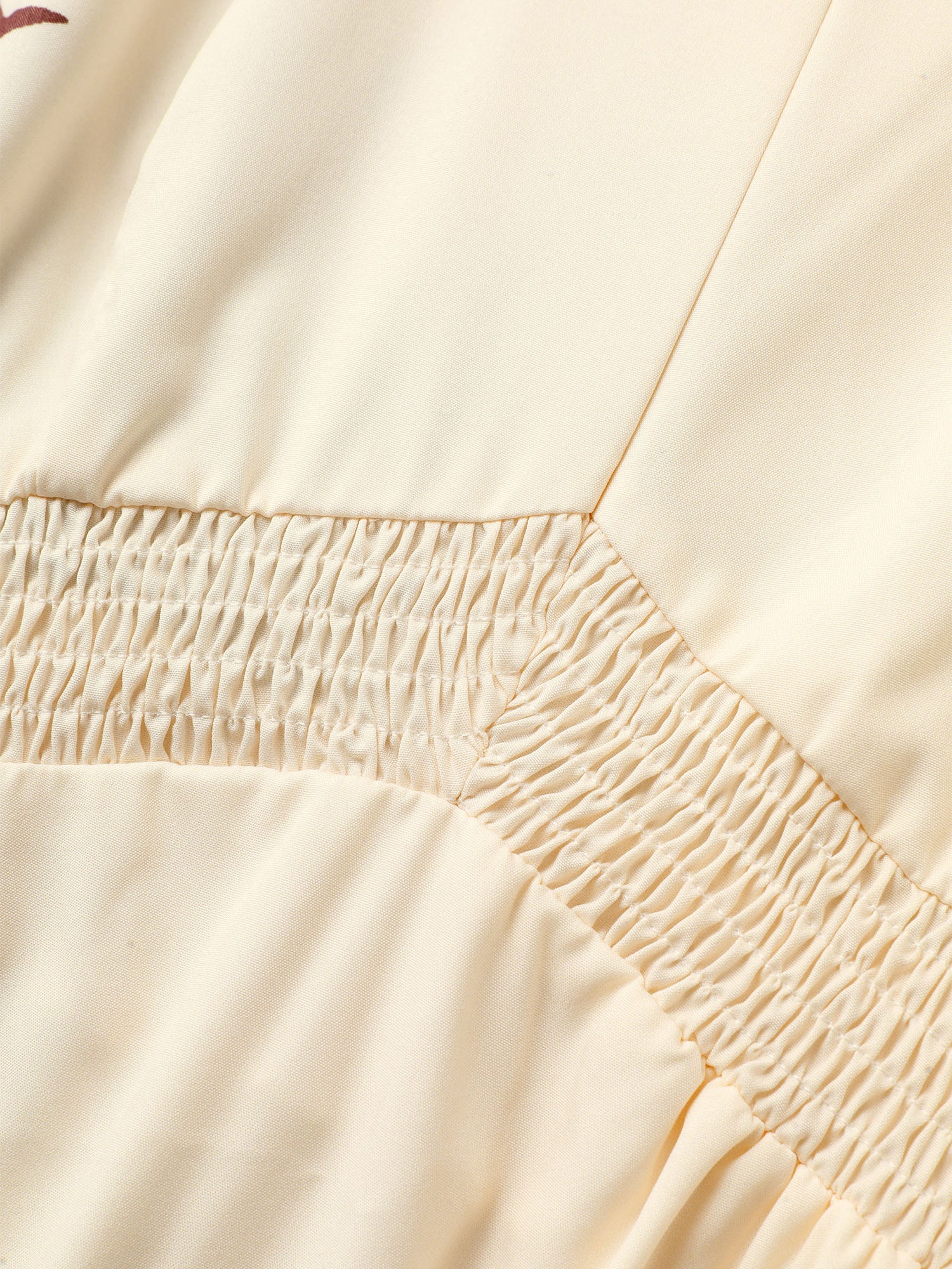 Sun Print Shirred Ruffle Sleeve Dress