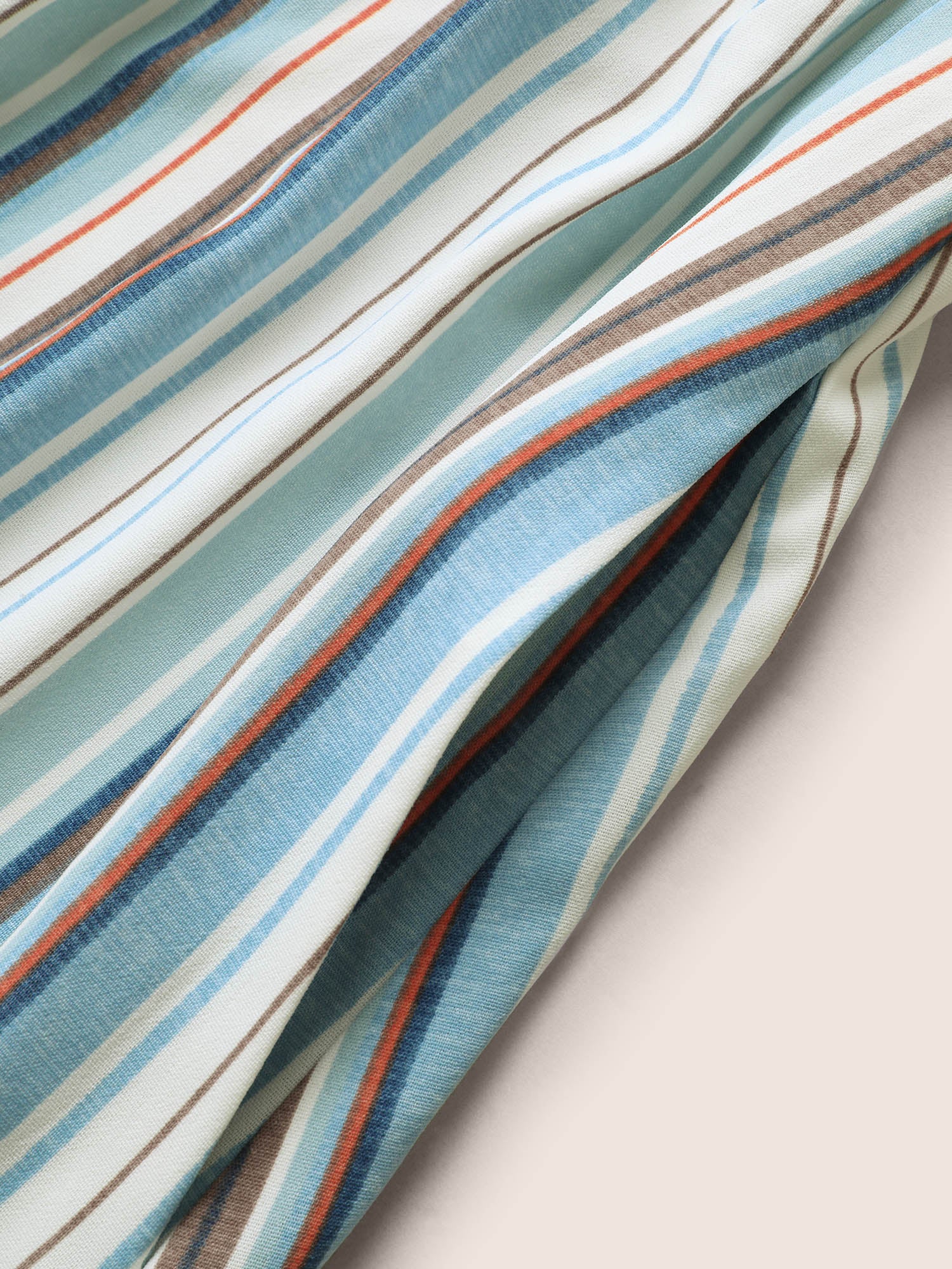 Striped Frill Trim Gathered Maxi Dress