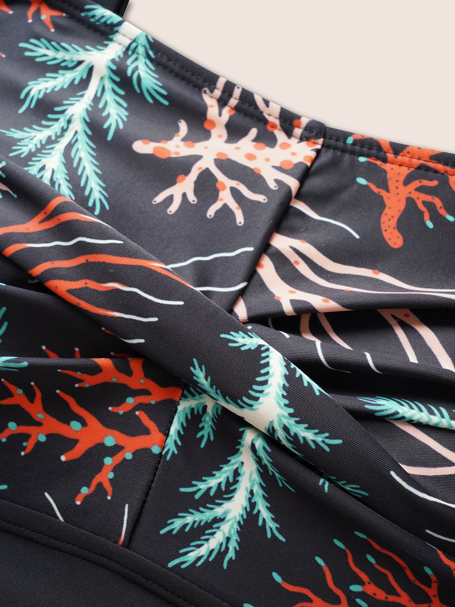 Marine Elements Patchwork Twist Swim Top