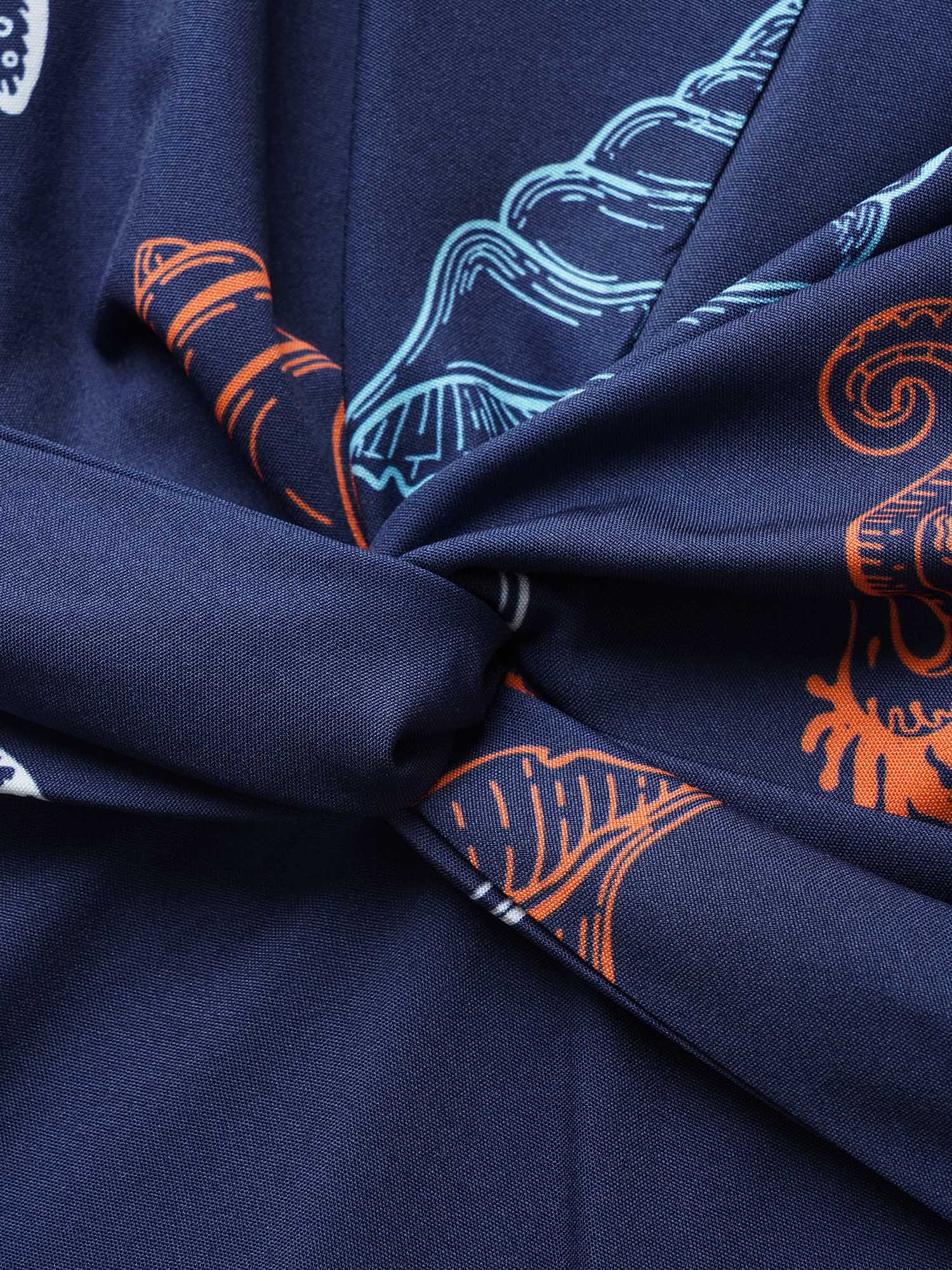 Marine Elements Twist Front Elastic Waist Dress