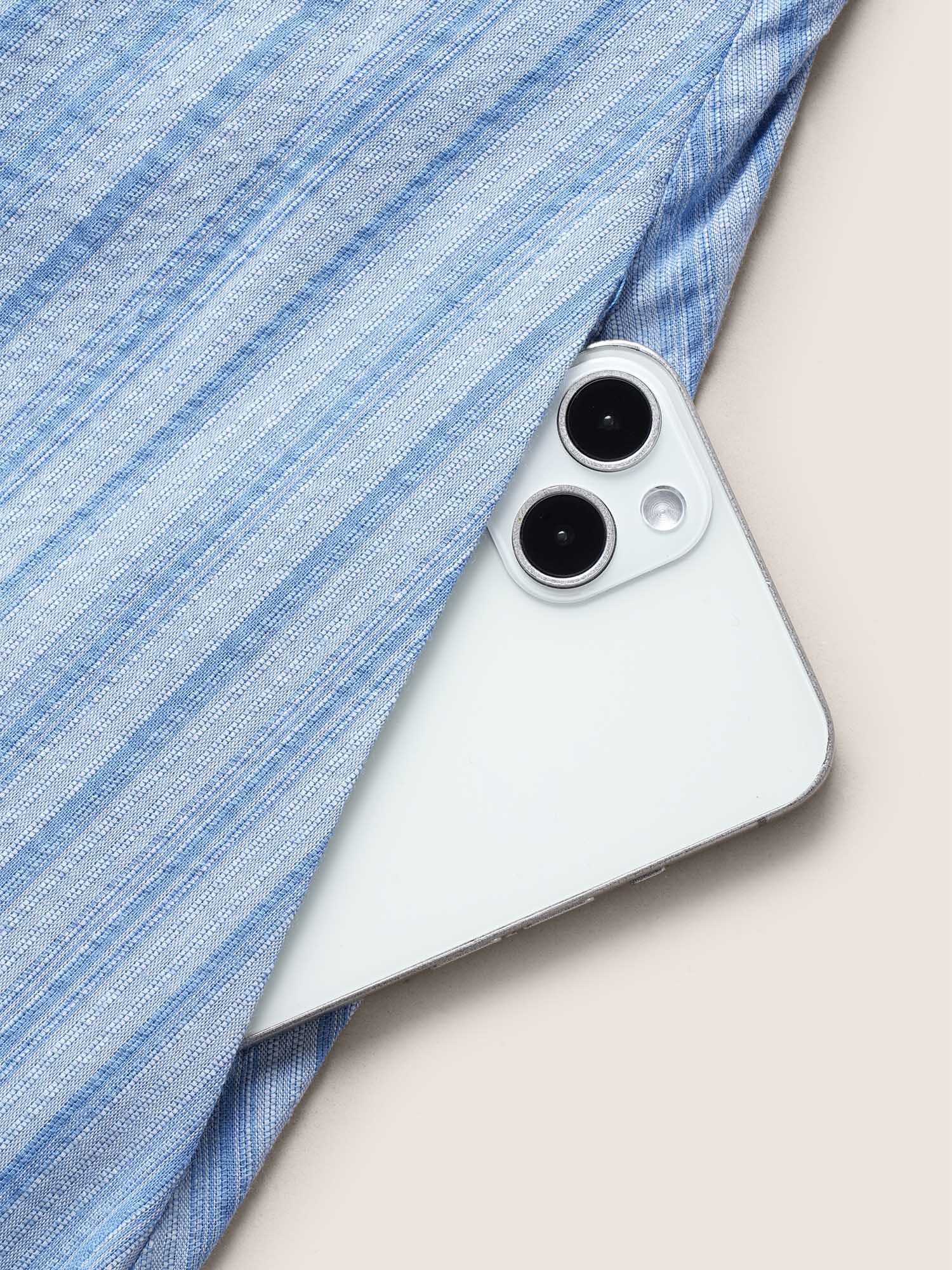 One Shoulder Striped Frill Trim Tassels Dress