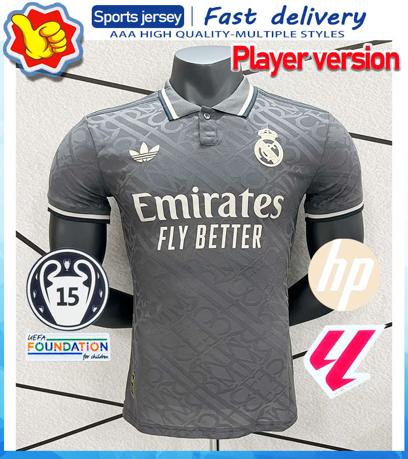 4XL Player version Real Madrid 2024 25 Third Soccer Jerseys Customizable