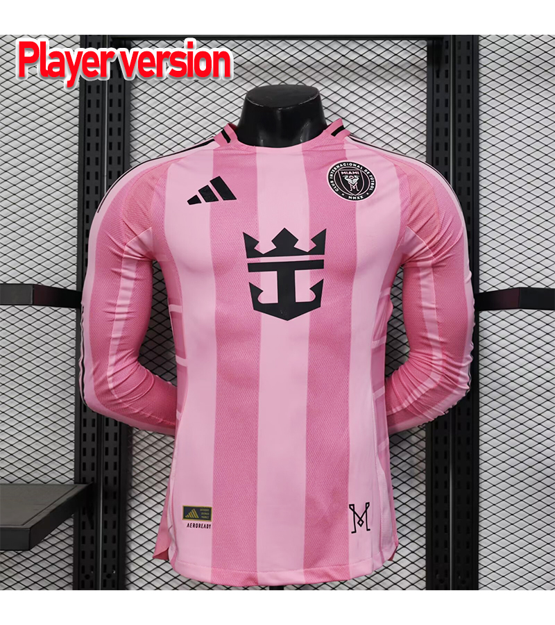 Player Edition Long Sleeve 2025 26 Inter Miami Home Soccer Jerseys S-2XL