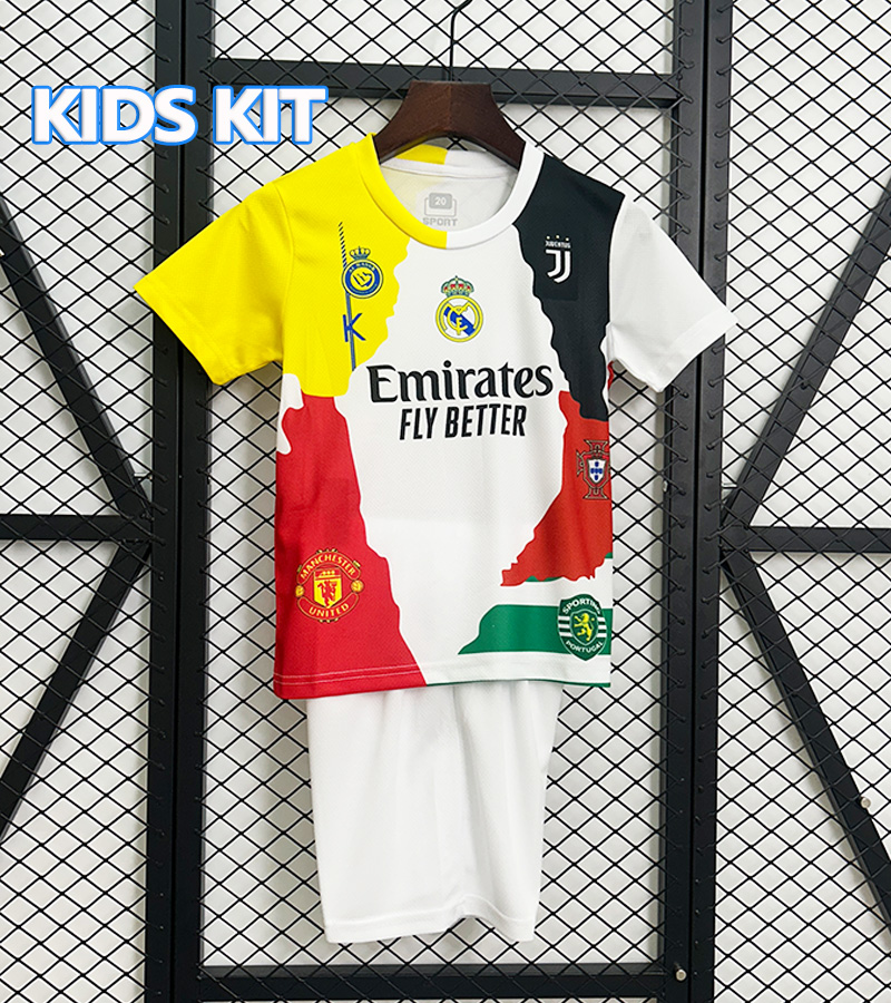 Kids Kit 2025 26 Cristiano Ronaldo Commemorative Edition Children Suit Size16-28