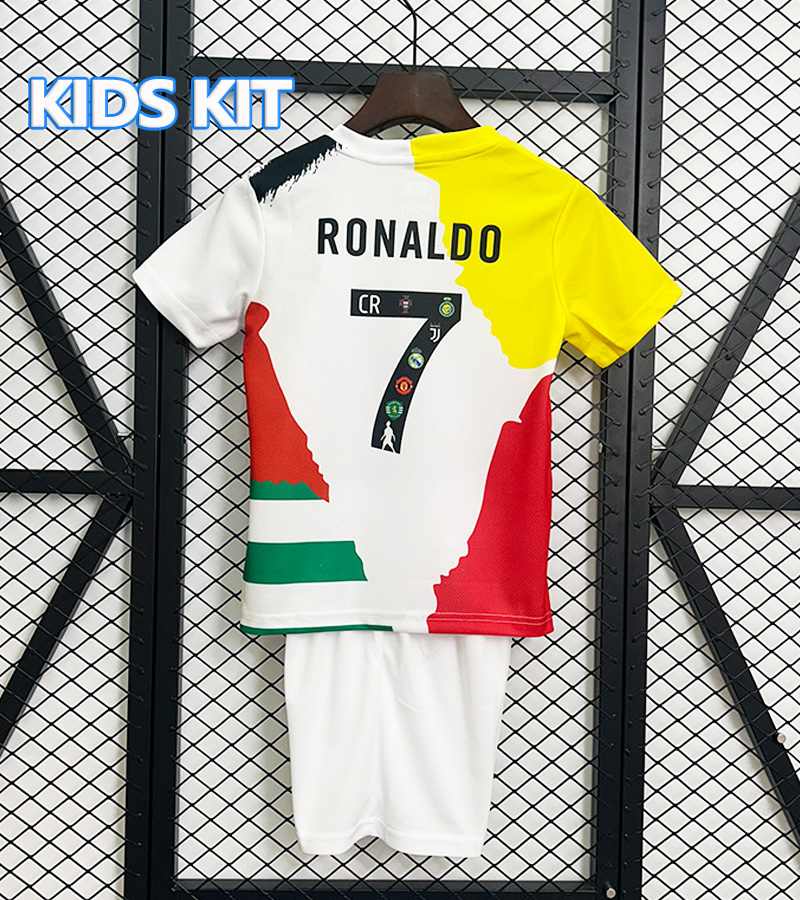 Kids Kit 2025 26 Cristiano Ronaldo Commemorative Edition Children Suit Size16-28