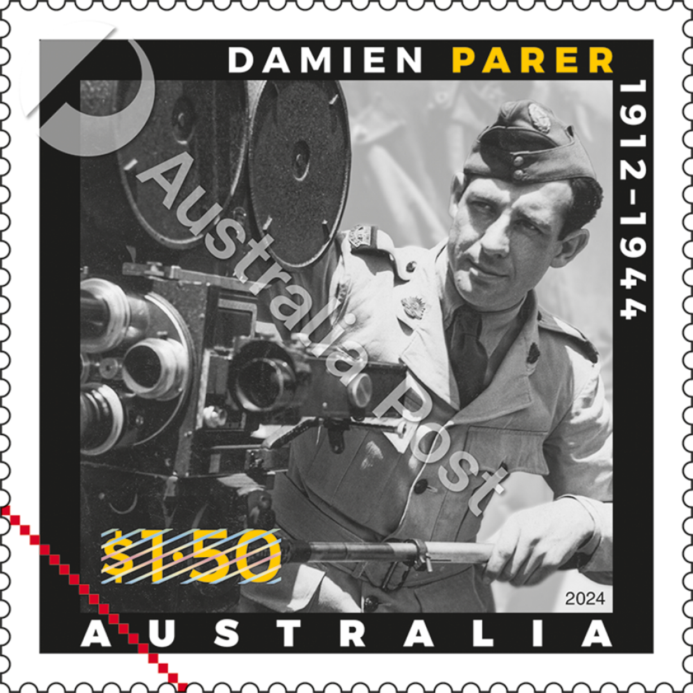 Anzac Day 2024: Picturing War - Gutter Strip of 100 x $1.50 Stamps (Damien Parer)